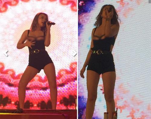 Mặc váy gợi cảm khoe vòng 1 ngồn ngộn, Phương Mai và loạt sao này ê chề vì... tụt váy-11