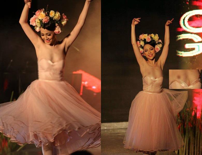 Mặc váy gợi cảm khoe vòng 1 ngồn ngộn, Phương Mai và loạt sao này ê chề vì... tụt váy-6