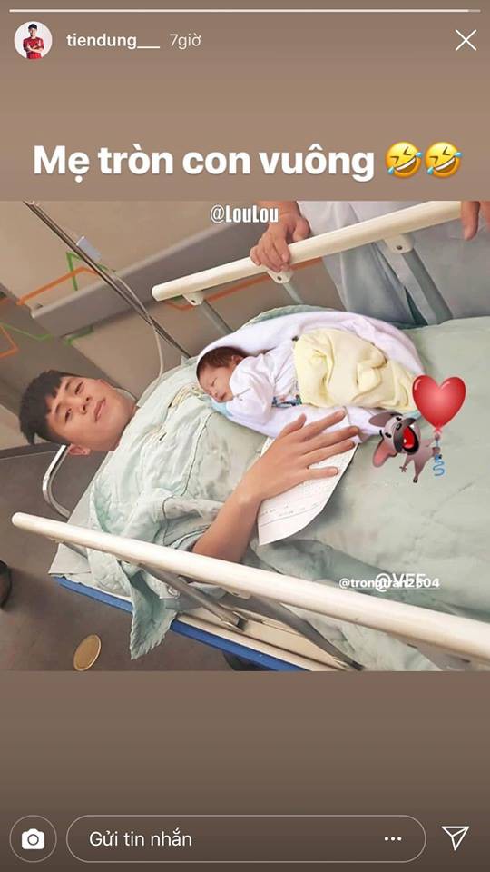 Tư Dũng phấn khích, dân mạng nháo nhào với bức ảnh chế Đình Trọng vượt cạn thành công, mẹ tròn con vuông!-2