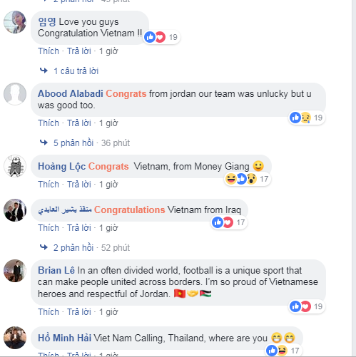 Sau chiến thắng nghẹt thở để giành vé vào tứ kết, CĐV khắp châu Á gửi chúc mừng nồng nhiệt đến đội tuyển Việt Nam-6