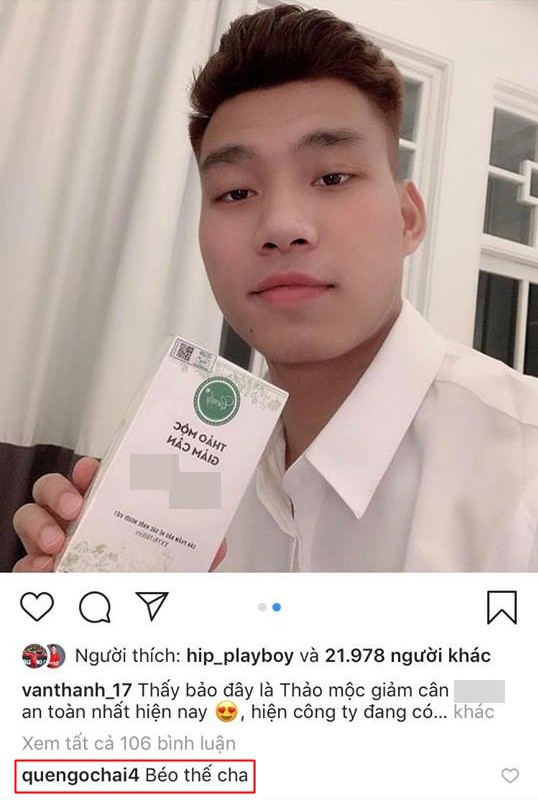 Vừa mon men đăng quảng cáo thuốc giảm cân, trai đẹp Văn Thanh liền bị Quế Ngọc Hải tặng nguyên câu bình luận đốt nhà-1