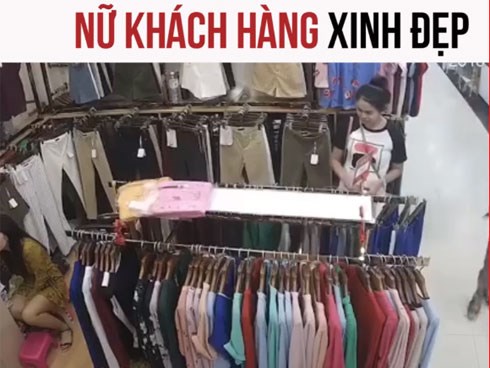 Nữ khách hàng xinh đẹp trộm đồ ngay trước mặt người bán