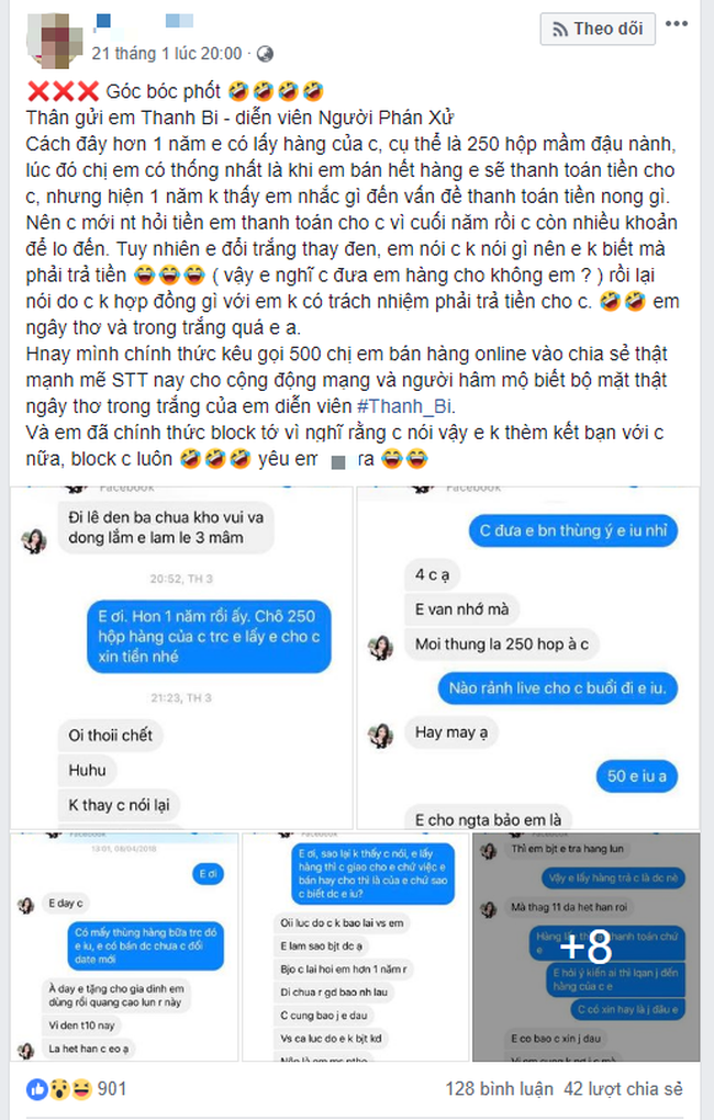 Tình cũ Quang Lê - Thanh Bi bị tố đổi trắng thay đen, mua hàng không chịu trả tiền?-1