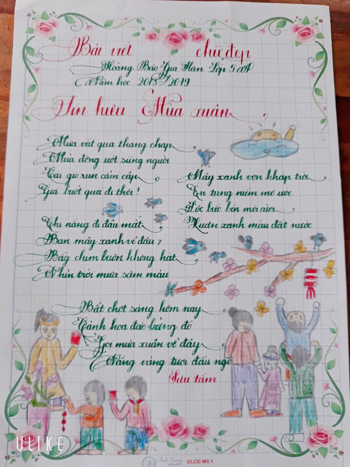 Ảnh: Nét chữ chào xuân của học sinh tiểu học như rồng bay phượng múa-4