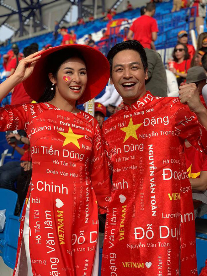 Không khí trận Việt Nam - Nhật Bản tại Dubai: Hoa hậu Ngọc Hân, MC Phan Anh gây chú ý-5
