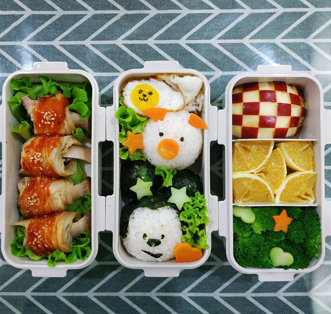 Choáng với vô số hộp cơm siêu đẹp của 9x khéo tay làm cho chồng mỗi ngày-1