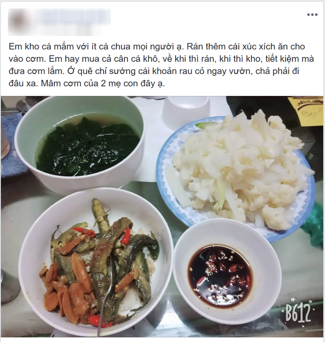 Mâm cơm với món cá khô đạm bạc của mẹ đơn thân lại được chị em khen tíu tít vì nguyên nhân này-1