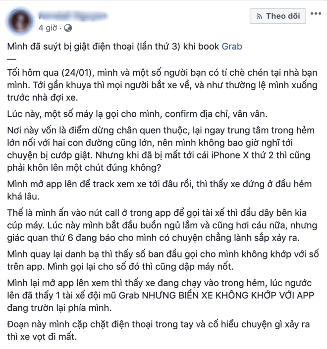 Khách hàng bị giật điện thoại ngay sau khi book xe, nghi bị dàn cảnh: Grab vào cuộc xác minh-1