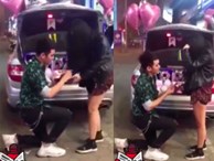 Clip: Bạn trai quỳ gối cầu hôn trên phố với nhẫn kim cương và iPhone XS Max vào đúng sinh nhật, cô gái bối rối che mặt và cái kết viên mãn