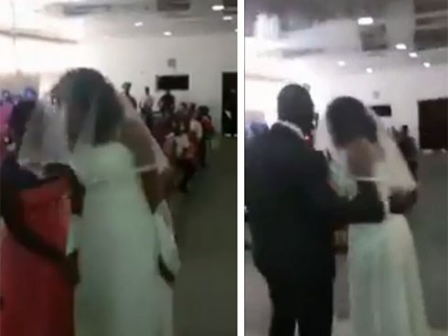 Cô bồ cao tay mặc áo cưới đến làm loạn, chú rể ra sức ngăn cản và thái độ bất thường của cô dâu