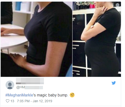 Người dùng mạng tiếp tục chia sẻ rần rần bằng chứng mới cho thấy bụng bầu của Meghan biến dạng khác lạ-4