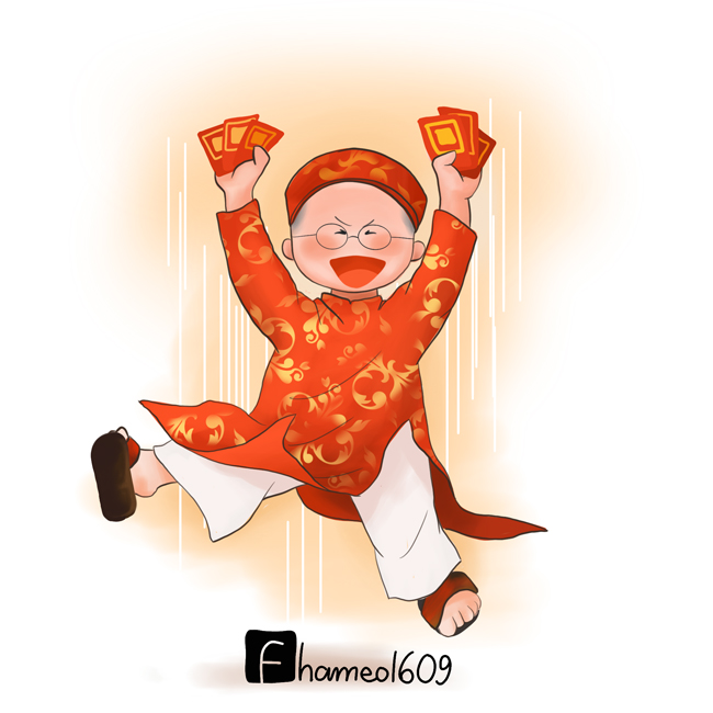 Cầu thủ Việt Nam tưng bừng đón Tết trong loạt tranh chibi đáng yêu-1