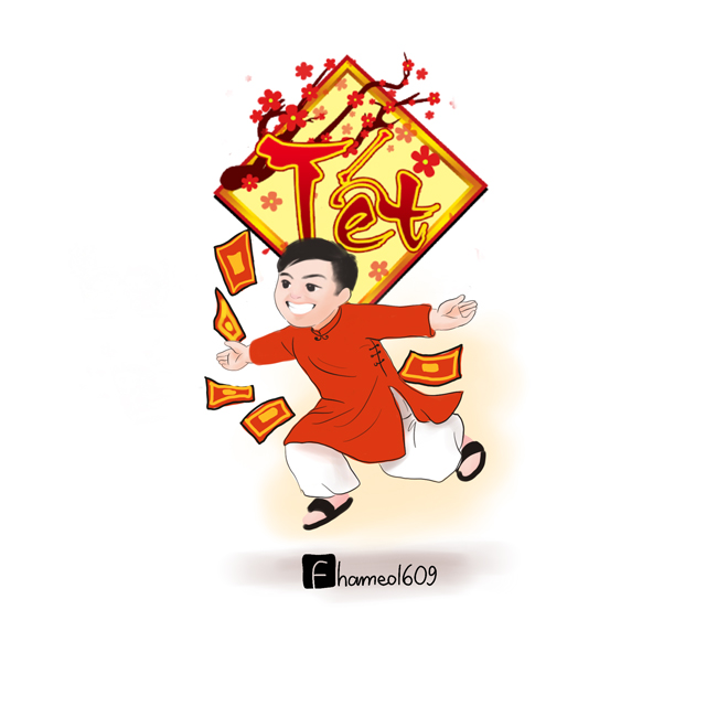 Cầu thủ Việt Nam tưng bừng đón Tết trong loạt tranh chibi đáng yêu-2