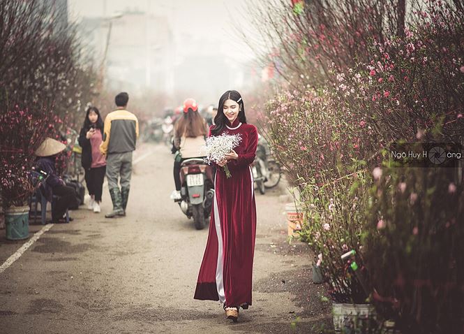 Thanh Bi tung ảnh áo dài xinh đẹp đón Tết-5