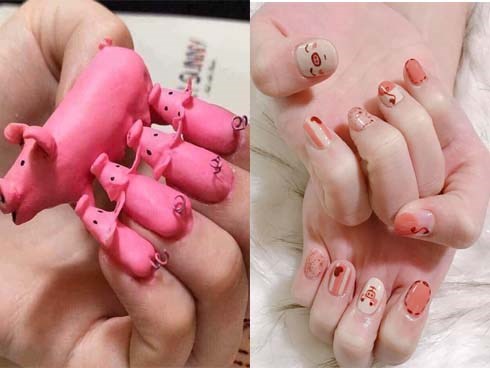 Chùm ảnh: Năm Hợi phải làm nail con heo thì ăn Tết mới ngon