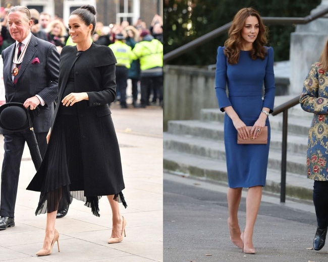 Có khi chị em dâu Kate và Meghan lại chẳng hề bất hòa, vì họ chăm diện giày đôi thế này cơ mà!-11