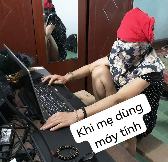 Sợ ngồi máy tính nhiều có hại, mẹ nghĩ ra cách bảo vệ mình siêu lầy ai nhìn thấy cũng cười bò-1
