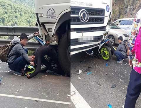 Hiện trường tai nạn vừa xảy ra ở đèo Bảo Lộc, dáng nằm của nạn nhân gây ám ảnh nhất