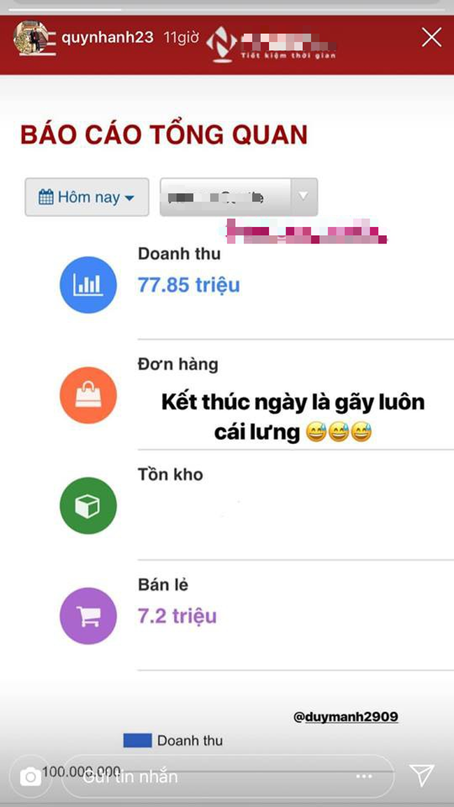 Bạn gái Duy Mạnh kể khổ làm việc gãy lưng, nhưng nhìn tới doanh thu 1 ngày thì ai nấy đều choáng váng-1