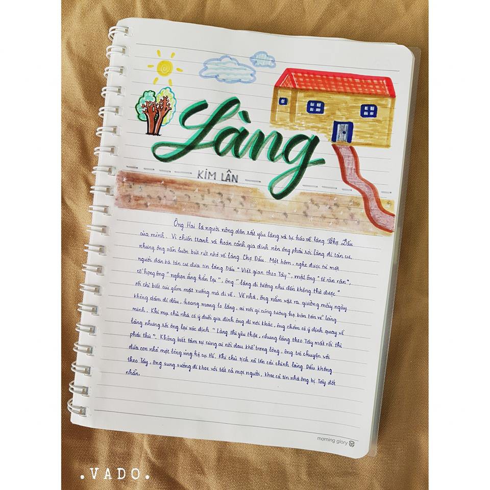 Nữ sinh lớp 9 khiến dân mạng phát cuồng khi biến vở Văn thành tác phẩm hội hoạ đẹp mê hồn-8