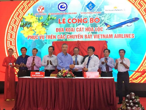 Xoài cát Hòa Lộc mời gọi đầu tư trên chuyến bay Vietnam Airlines