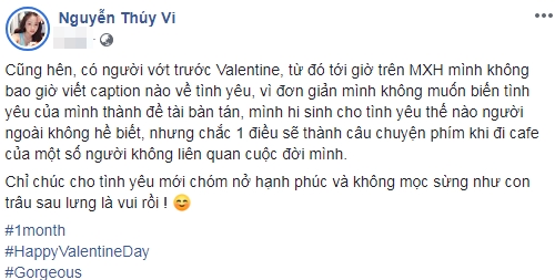 Hên vì có người vớt trước Valentine, Thúy Vi tự chúc cho tình yêu chớm nở không bị mọc sừng-1