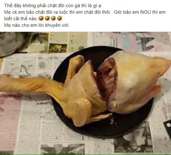 Bị mẹ chồng mắng ngu khi chặt đôi gà, con dâu ấm ức thắc mắc, dân mạng cười vỡ bụng-1
