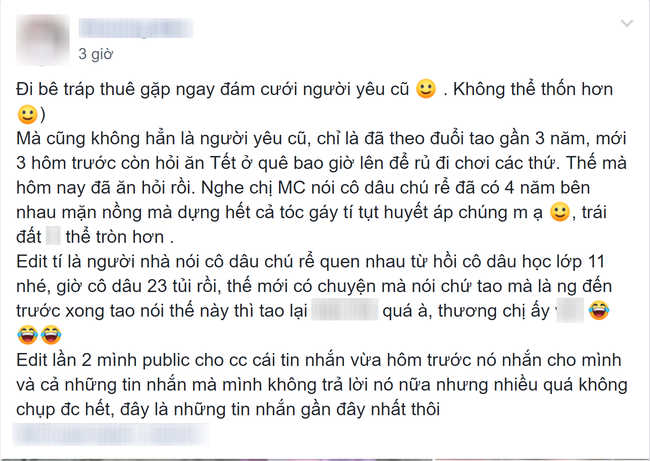 Đi bê tráp thuê lại trúng ngay đám cưới người yêu cũ, tiết lộ sau đó của cô gái mới khiến dân mạng phẫn nộ-1