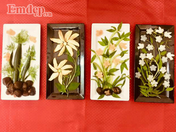 Thán phục mâm cơm chay ngũ hành Rằm tháng Giêng đẹp như bức tranh, không ai nỡ ăn của mẹ Hà thành-2