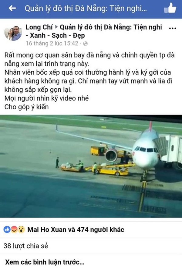 Clip nhân viên sân bay Đà Nẵng ném hành lý hành khách-2