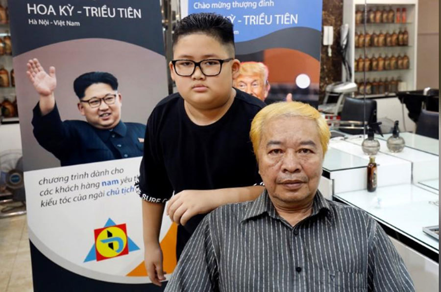 Dịch vụ cắt tóc kiểu ông Kim và ông Trump của salon tóc ở Hà Nội lên báo nước ngoài-1