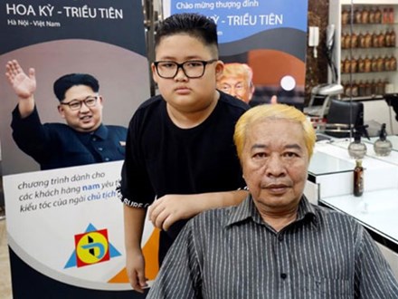 Dịch vụ cắt tóc 'kiểu ông Kim và ông Trump' của salon tóc ở Hà Nội lên báo nước ngoài