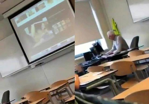 Thầy giáo lén xem ảnh khiêu dâm, nào ngờ bị học sinh phát hiện ngay trên máy chiếu-1
