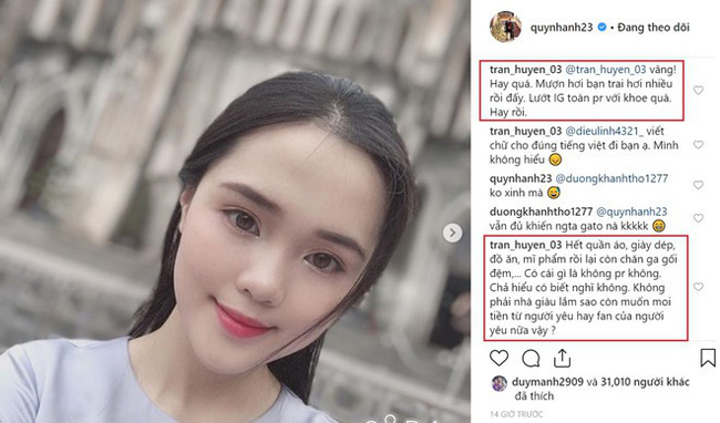 Chỉ đăng 1 bức ảnh selfie, bạn gái Duy Mạnh lại bị chê trách nhà giàu còn muốn moi tiền người yêu và fan, lý do là...-4