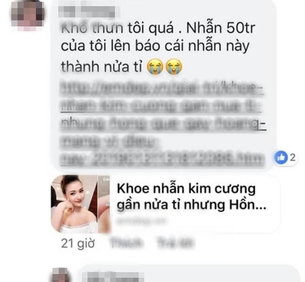 LẠ THẬT SỰ NÈ: Hồng Quế lại bị bóc phốt kiên trì bốc phét nhẫn kim cương 55 triệu biến thành 500 triệu chồng tặng-2