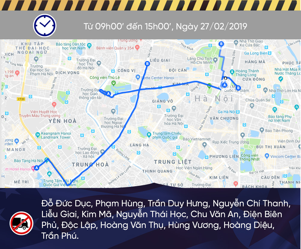Sơ đồ cấm đường Hà Nội phục vụ Thượng đỉnh Mỹ - Triều-2