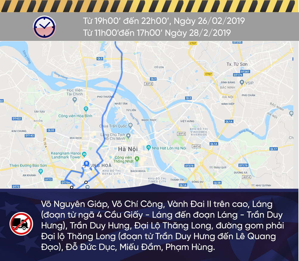 Sơ đồ cấm đường Hà Nội phục vụ Thượng đỉnh Mỹ - Triều-1