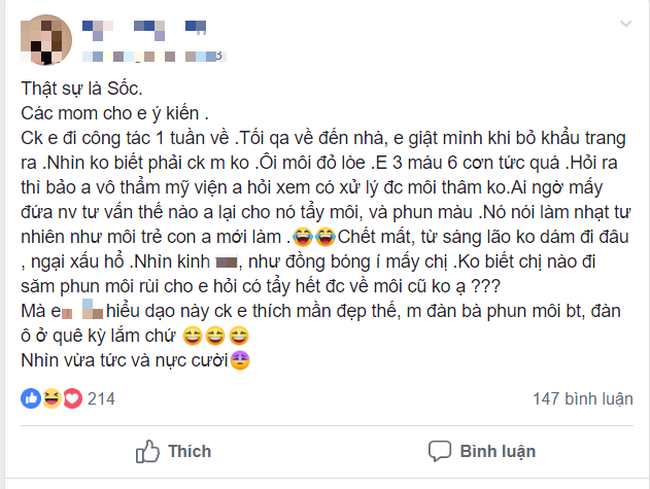 Chồng đi công tác về môi đỏ chót, vợ ba máu sáu cơn lao vào tra khảo nào ngờ sự thật lại tức cười thế này-1