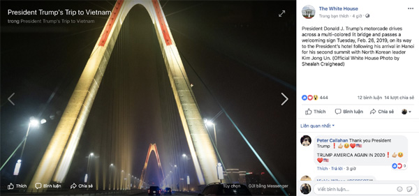 Cầu Nhật Tân xuất hiện trên fanpage của Nhà Trắng sau khi Tổng thống Trump tới Việt Nam-7