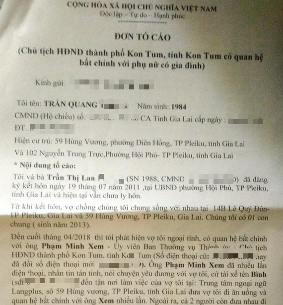 Phó Bí thư thành ủy Kon Tum nói tình cảm chưa sâu sắc khi bị tố cử lái xe đón vợ người khác đi quan hệ bất chính-2