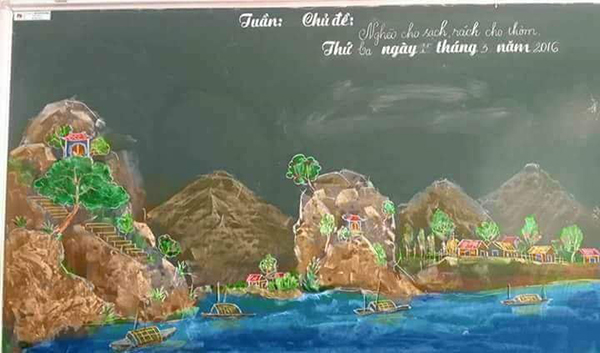 Tranh vẽ bằng phấn trắng trên bảng đen của thầy giáo Thanh Hóa gây bão mạng-10