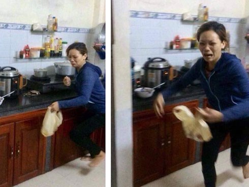 Đang nấu cơm trong bếp, người phụ nữ khóc thét lao ra ngoài khi mở nắp vung nồi ra