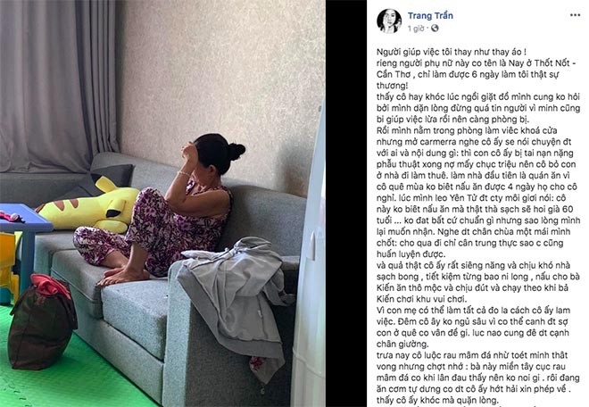 Nhiều người bất ngờ trước cách hành xử của Trang Trần với người giúp việc mới làm được 6 ngày-2