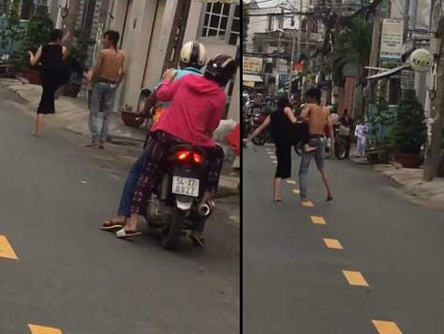 Clip kinh sợ nhất đêm qua: Cô gái ngáo đá vác dao ra phố chém gục một gã đồng nghiện