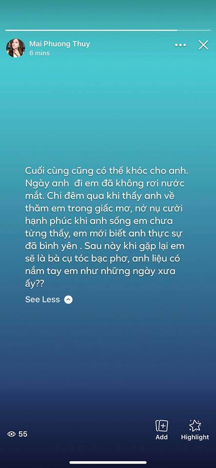 Sau ồn ào yêu đương với Noo Phước Thịnh, Mai Phương Thúy gây bất ngờ tiết lộ tình yêu cũ: Ở thế giới bên kia nhất định phải thật vui để chờ em-1