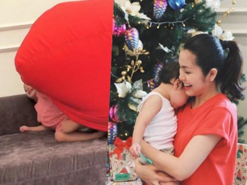 Con gái Tăng Thanh Hà lộ mặt trong clip chơi đùa cùng mẹ, nói Tiếng Anh cực dễ thương