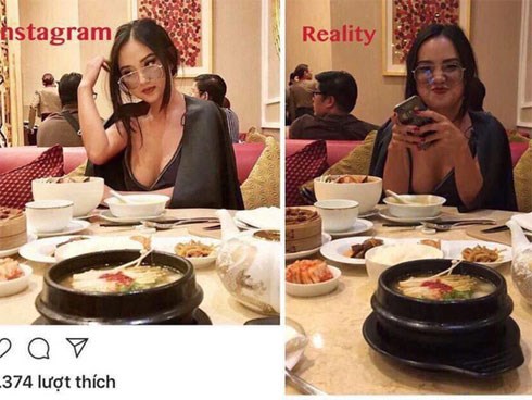 Gái xinh Instagram nổi tiếng nhờ body bốc lửa bị bóc ảnh đời thực sồ sề khác xa trên mạng