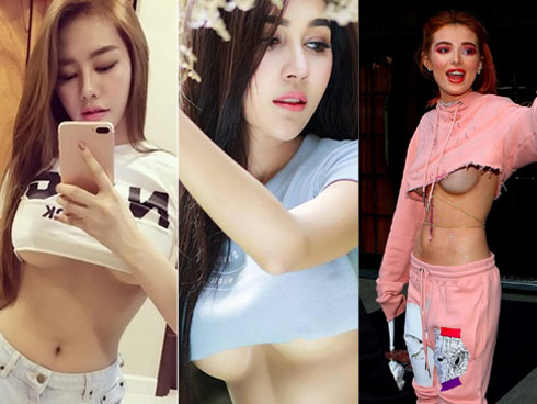 Bộ sưu tập áo chỉ bằng 1 gang tay cực gợi cảm của Minh Tú và dàn mỹ nhân Việt-13