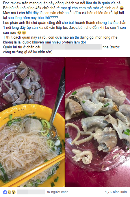 Mất 45 nghìn ăn tô hủ tiếu bò, cô gái Sài Gòn suýt ngất khi được khuyến mại thêm đĩa lòng toàn sán-1