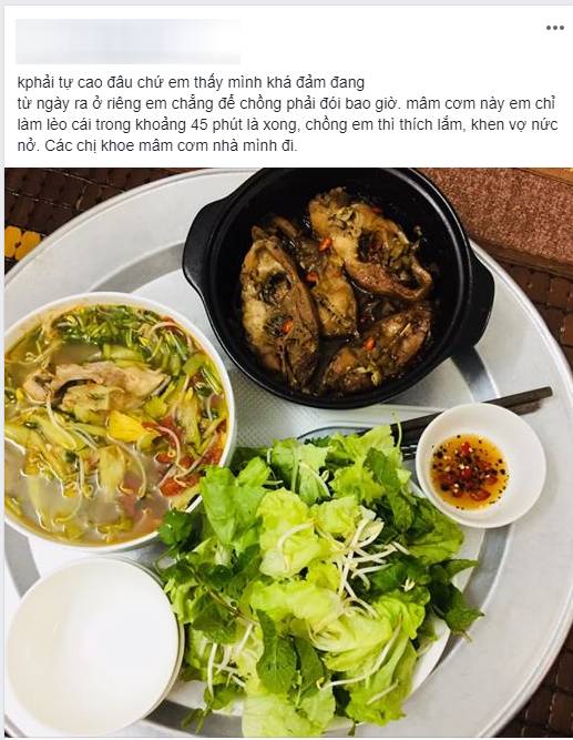 Vợ trẻ tự nhận mình đảm bị chị em mắng tơi bời vì khoe mâm cơm, nhưng lại được tung hô khi bật mí 1 điều-1